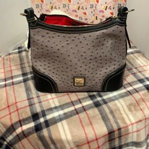 DOONEY & BOURKE HOBO Gray OSTRICH LEATHER Purse